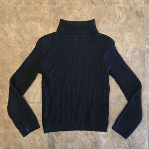 Black Textured | LACUNA | Turtleneck Sweater
